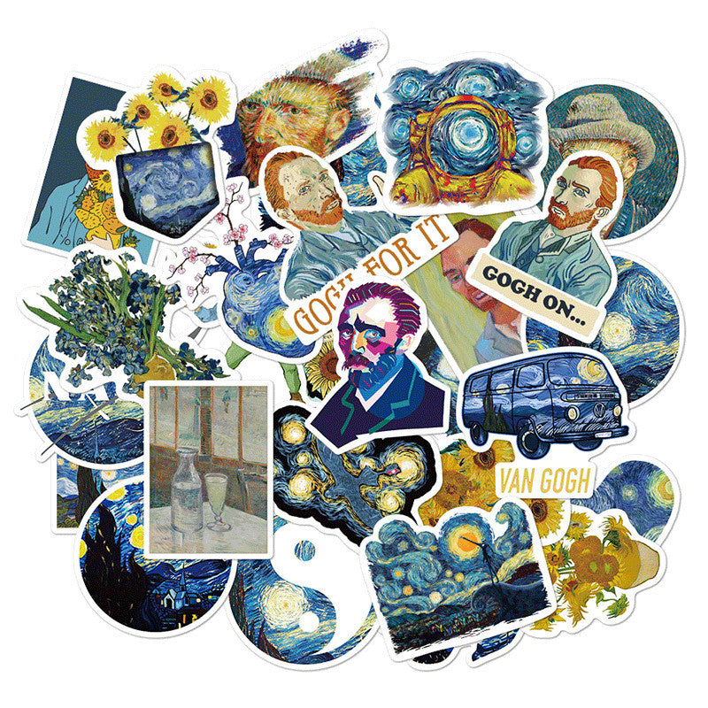 50 Van Gogh Oil Painting Stickers