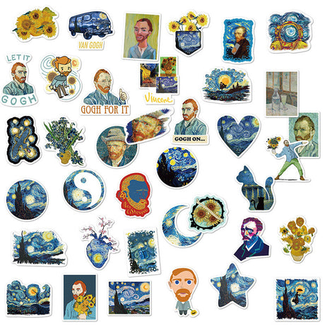 50 Van Gogh Oil Painting Stickers